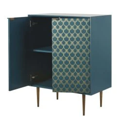 Maisons Du Monde Buffet 2 Portes Bleu Turquoise Motifs Graphiques Dorés -Boutique Maisons du Monde buffet 2 portes bleu turquoise motifs graphiques dores 1000 15 17 187100 3