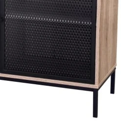 Fornord Buffet 2 Portes Bois Et Métal Grillagé Noir 6 Fornord Buffet 2 Portes Bois Et Métal Grillagé Noir -Boutique Maisons du Monde buffet 2 portes bois et metal grillage noir 2