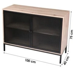 Fornord Buffet 2 Portes Bois Et Métal Grillagé Noir 7 Fornord Buffet 2 Portes Bois Et Métal Grillagé Noir -Boutique Maisons du Monde buffet 2 portes bois et metal grillage noir 3