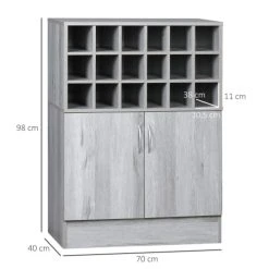 HOMCOM Buffet 2 Portes Casier 18 Bouteilles Aspect Bois Veinage Gris 8 HOMCOM Buffet 2 Portes Casier 18 Bouteilles Aspect Bois Veinage Gris -Boutique Maisons du Monde buffet 2 portes casier 18 bouteilles aspect bois veinage gris 2