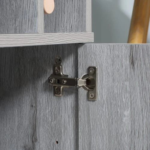 HOMCOM Buffet 2 Portes Casier 18 Bouteilles Aspect Bois Veinage Gris 6 HOMCOM Buffet 2 Portes Casier 18 Bouteilles Aspect Bois Veinage Gris – Image 6