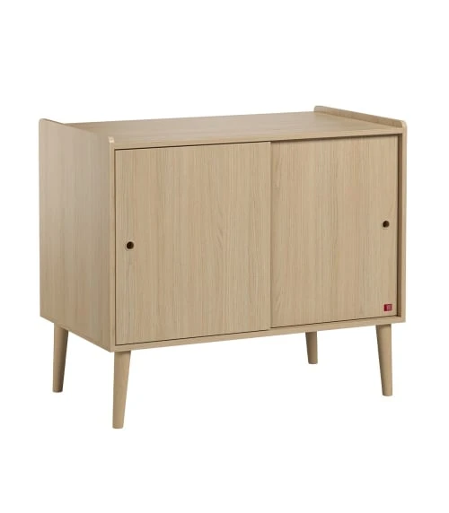 CALICOSY Buffet 2 Portes Coulissantes L100 Cm - Décor Chêne 1 CALICOSY Buffet 2 Portes Coulissantes L100 Cm - Décor Chêne