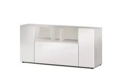 Dmora Buffet 2 Portes Effet Bois Blanc Et Béton