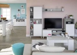Dmora Buffet 2 Portes Effet Bois Blanc Et Béton 9 Dmora Buffet 2 Portes Effet Bois Blanc Et Béton -Boutique Maisons du Monde buffet 2 portes effet bois blanc et beton 3