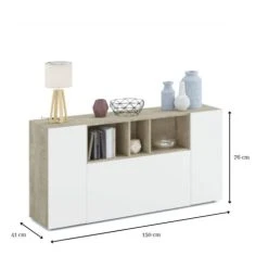Dmora Buffet 2 Portes Effet Bois Blanc Et Chêne 11 Dmora Buffet 2 Portes Effet Bois Blanc Et Chêne -Boutique Maisons du Monde buffet 2 portes effet bois blanc et chene 6