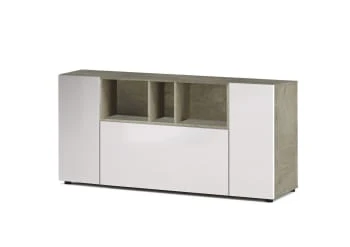 Dmora Buffet 2 Portes Effet Bois Blanc Et Béton 6 Dmora Buffet 2 Portes Effet Bois Blanc Et Béton – Image 6