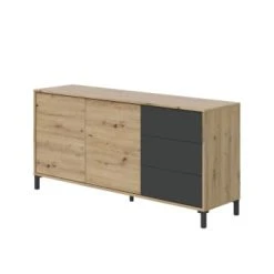 Dmora Buffet 2 Portes Effet Chêne Et Bois Blanc 9 Dmora Buffet 2 Portes Effet Chêne Et Bois Blanc -Boutique Maisons du Monde buffet 2 portes effet bois chene et anthracite 6