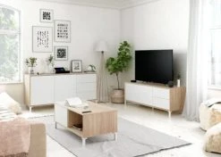 Dmora Buffet 2 Portes Effet Chêne Et Bois Blanc 7 Dmora Buffet 2 Portes Effet Chêne Et Bois Blanc -Boutique Maisons du Monde buffet 2 portes effet chene et bois blanc 2