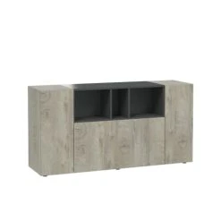 Dmora Buffet 2 Portes Effet Chêne Et Bois Noir 9 Dmora Buffet 2 Portes Effet Chêne Et Bois Noir -Boutique Maisons du Monde buffet 2 portes effet chene et bois noir 3