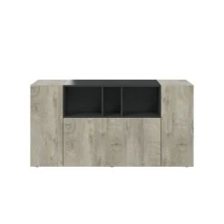 Dmora Buffet 2 Portes Effet Chêne Et Bois Noir 10 Dmora Buffet 2 Portes Effet Chêne Et Bois Noir -Boutique Maisons du Monde buffet 2 portes effet chene et bois noir 4