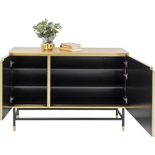 Kare Design Buffet 2 Portes En Acier Et Manguier Massif Recyclé Doré 3 Kare Design Buffet 2 Portes En Acier Et Manguier Massif Recyclé Doré – Image 3