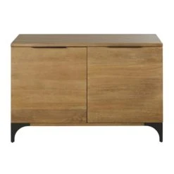 Maisons Du Monde Buffet 2 Portes En Bois De Manguier Massif Et Métal Grisé