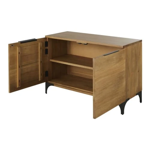 Maisons Du Monde Buffet 2 Portes En Bois De Manguier Massif Et Métal Grisé 2 Maisons Du Monde Buffet 2 Portes En Bois De Manguier Massif Et Métal Grisé – Image 2