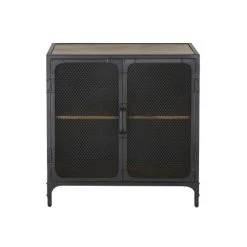 Maisons Du Monde Buffet 2 Portes En Bois De Manguier Massif Et Métal Noir