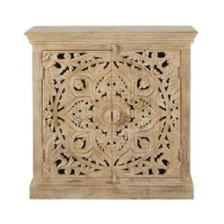 Maisons Du Monde Buffet 2 Portes En Bois De Manguier Massif Sculpté