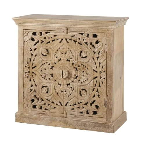 Maisons Du Monde Buffet 2 Portes En Bois De Manguier Massif Sculpté 2 Maisons Du Monde Buffet 2 Portes En Bois De Manguier Massif Sculpté – Image 2