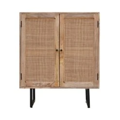 Drawer Buffet 2 Portes En Bois Et Cannage L85cm Bois