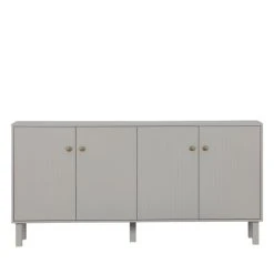 WOOOD Buffet 2 Portes En Bois L160cm Gris Clair