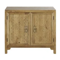 Maisons Du Monde Buffet 2 Portes En Manguier Massif à Motifs Gravés