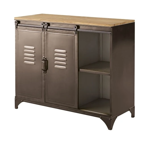 Maisons Du Monde Buffet 2 Portes En Métal Et Sapin 2 Maisons Du Monde Buffet 2 Portes En Métal Et Sapin – Image 2