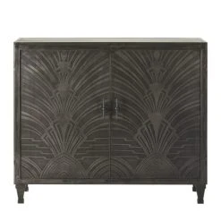 Maisons Du Monde Buffet 2 Portes En Métal Noir Mat Sculpté