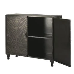 Maisons Du Monde Buffet 2 Portes En Métal Noir Mat Sculpté -Boutique Maisons du Monde buffet 2 portes en metal noir mat sculpte 1000 10 9 187010 3