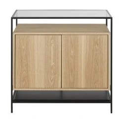 Maisons Du Monde Buffet 2 Portes En Verre Et Métal Noir