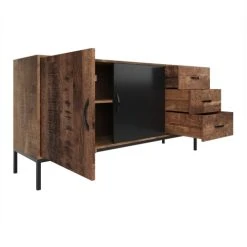 Rendez Vous Déco Buffet 2 Portes Et 3 Tiroirs En Bois De Manguier Et Métal -Boutique Maisons du Monde buffet 2 portes et 3 tiroirs en bois de manguier et metal 2
