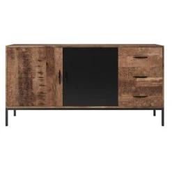Rendez Vous Déco Buffet 2 Portes Et 3 Tiroirs En Bois De Manguier Et Métal