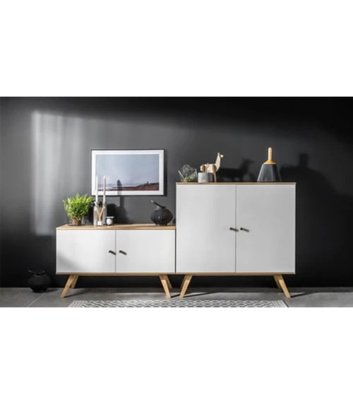 CALICOSY Buffet 2 Portes Et 6 étagères Intérieures L120 Cm - Marron 6 CALICOSY Buffet 2 Portes Et 6 étagères Intérieures L120 Cm - Marron – Image 6