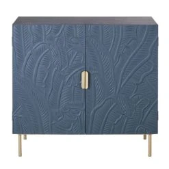 Maisons Du Monde Buffet 2 Portes Motifs Sculptés Bleus