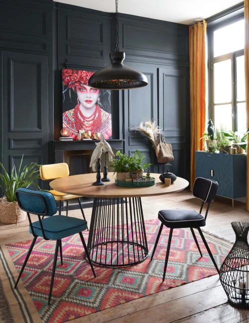 Maisons Du Monde Buffet 2 Portes Motifs Sculptés Bleus 4 Maisons Du Monde Buffet 2 Portes Motifs Sculptés Bleus – Image 4