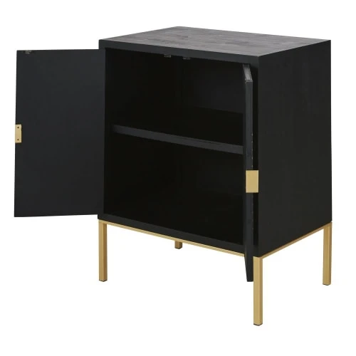 Maisons Du Monde Buffet 2 Portes Noir Mat Et Gravure Dorée 2 Maisons Du Monde Buffet 2 Portes Noir Mat Et Gravure Dorée – Image 2