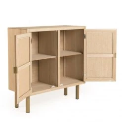 MACABANE Buffet 2 Portes Toile De Jute Pieds Métal Doré 8 MACABANE Buffet 2 Portes Toile De Jute Pieds Métal Doré -Boutique Maisons du Monde buffet 2 portes toile de jute pieds metal dore 2