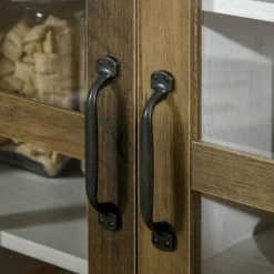 HOMCOM Buffet 2 Portes Vitrine Verre 2 étagères Bois Blanc Effet Céruse 8 HOMCOM Buffet 2 Portes Vitrine Verre 2 étagères Bois Blanc Effet Céruse -Boutique Maisons du Monde buffet 2 portes vitrine verre 2 etageres bois blanc effet ceruse 3