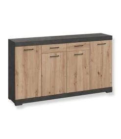 CALICOSY Buffet 2 Tiroirs 4 Portes L160 X P34,9 Cm - Marron -Boutique Maisons du Monde buffet 2 tiroirs 4 portes l160 x p34 9 cm marron 2