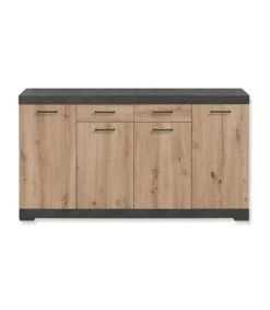 CALICOSY Buffet 2 Tiroirs 4 Portes L160 X P34,9 Cm - Marron