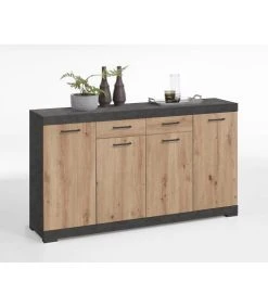 CALICOSY Buffet 2 Tiroirs 4 Portes L160 X P34,9 Cm - Marron -Boutique Maisons du Monde buffet 2 tiroirs 4 portes l160 x p34 9 cm marron 4