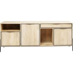 Kare Design Buffet 3 Portes 1 Tiroirs En Manguier Massif