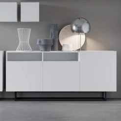 Petits Meubles Buffet 3 Portes 2 Niches Blanc