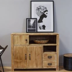 Alternative view of Dendro Buffet 3 Portes 2 Tiroirs Bois Massif