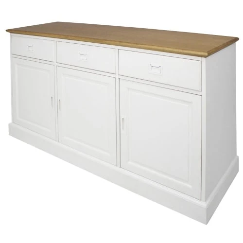 Maisons Du Monde Buffet 3 Portes 3 Tiroirs Blanc 2 Maisons Du Monde Buffet 3 Portes 3 Tiroirs Blanc – Image 2