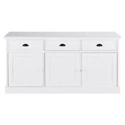 Maisons Du Monde Buffet 3 Portes 3 Tiroirs Blanc