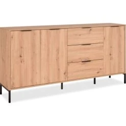 HOMIFAB Buffet 3 Portes 3 Tiroirs Effet Chêne 180 Cm 10 HOMIFAB Buffet 3 Portes 3 Tiroirs Effet Chêne 180 Cm -Boutique Maisons du Monde buffet 3 portes 3 tiroirs effet chene 180 cm 4