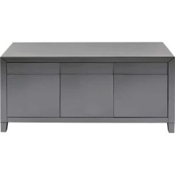 Kare Design Buffet 3 Portes 3 Tiroirs En Verre Gris