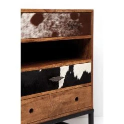 Kare Design Buffet 3 Portes 4 Tiroirs En Sheesham Massif Et Peau De Vache -Boutique Maisons du Monde buffet 3 portes 4 tiroirs en sheesham massif et peau de vache 3