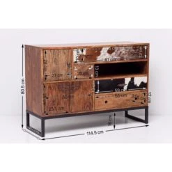 Kare Design Buffet 3 Portes 4 Tiroirs En Sheesham Massif Et Peau De Vache -Boutique Maisons du Monde buffet 3 portes 4 tiroirs en sheesham massif et peau de vache 4