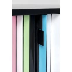 Kare Design Buffet 3 Portes 4 Tiroirs Multicolore Et Acier Noir -Boutique Maisons du Monde buffet 3 portes 4 tiroirs multicolore et acier noir 2