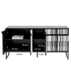 Kare Design Buffet 3 Portes 4 Tiroirs Multicolore Et Acier Noir -Boutique Maisons du Monde buffet 3 portes 4 tiroirs multicolore et acier noir 3