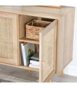 Fornord Buffet 3 Portes Avec Cannage Rotin Et Décor Bois L120cm 8 Fornord Buffet 3 Portes Avec Cannage Rotin Et Décor Bois L120cm -Boutique Maisons du Monde buffet 3 portes avec cannage rotin et decor bois l120cm 2